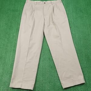 Brooks Brothers Pants Mens 38x30 Beige Advantage Chino Clark Fit Pleated Cuffed